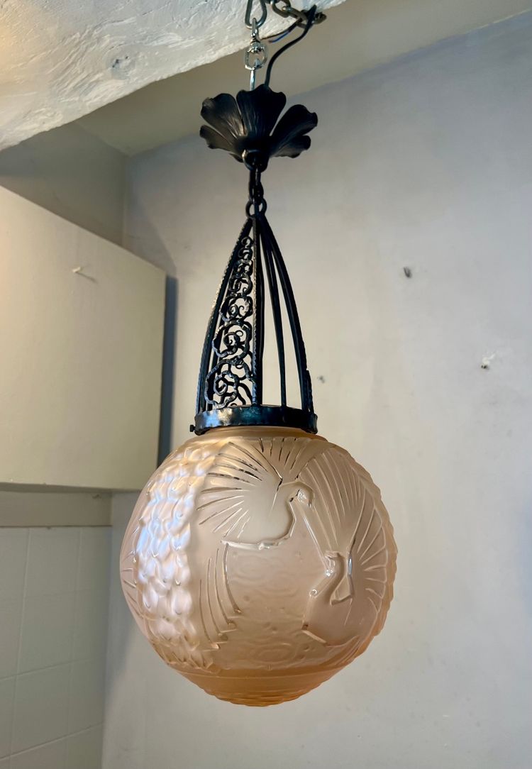 Muller Art Deco Ball Pendant Light