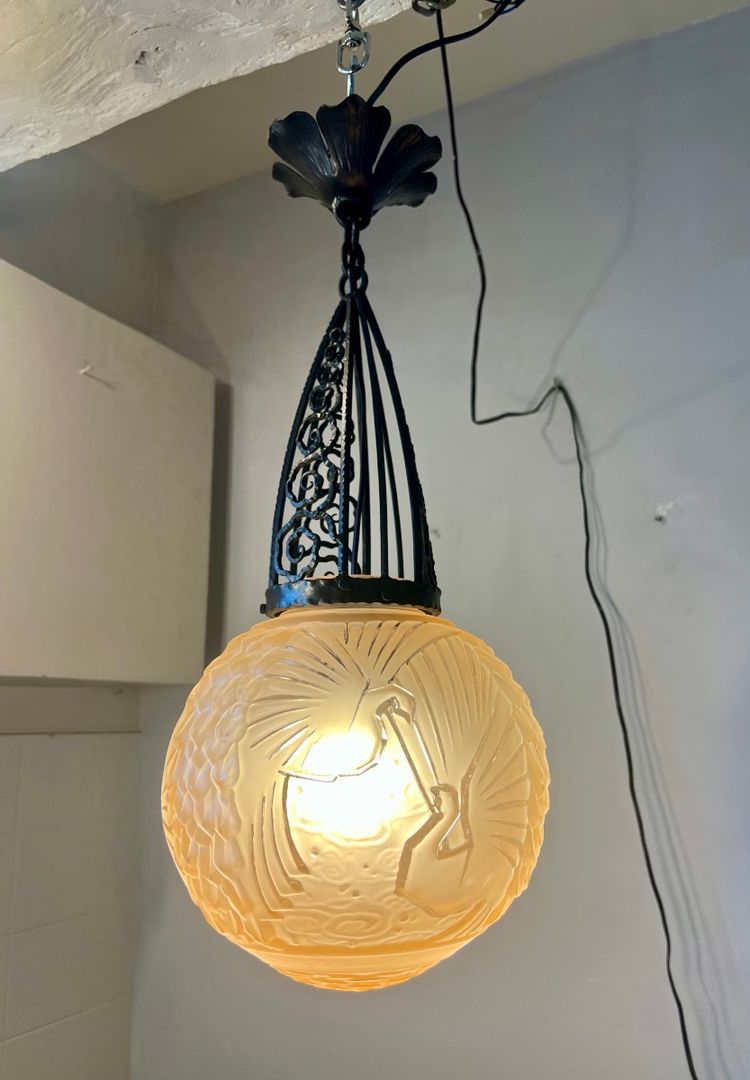 Muller Art Deco Ball Pendant Light