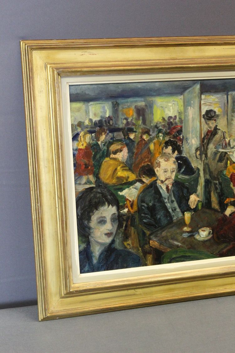 Olio su tavola “Café de Paris” di Henriette Germain 