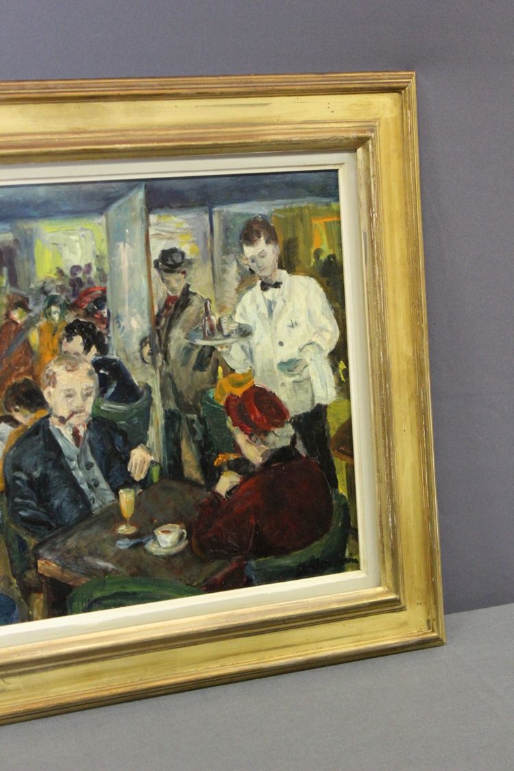 Olio su tavola “Café de Paris” di Henriette Germain 