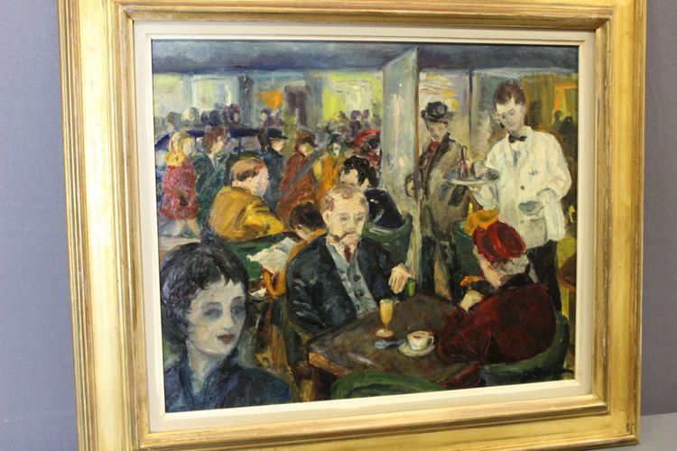 Olio su tavola “Café de Paris” di Henriette Germain 