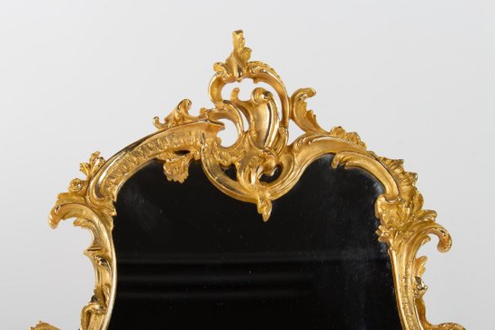 Gilded Bronze Table Mirror Louis XV style, 19th century