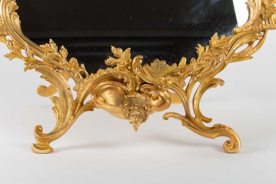 Gilded Bronze Table Mirror Louis XV style, 19th century