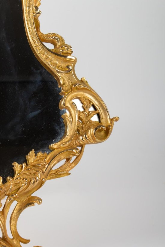 Gilded Bronze Table Mirror Louis XV style, 19th century