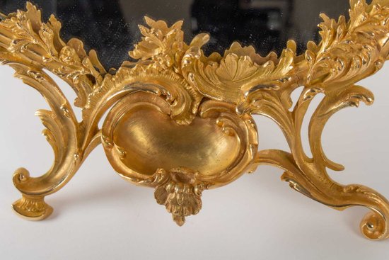Gilded Bronze Table Mirror Louis XV style, 19th century