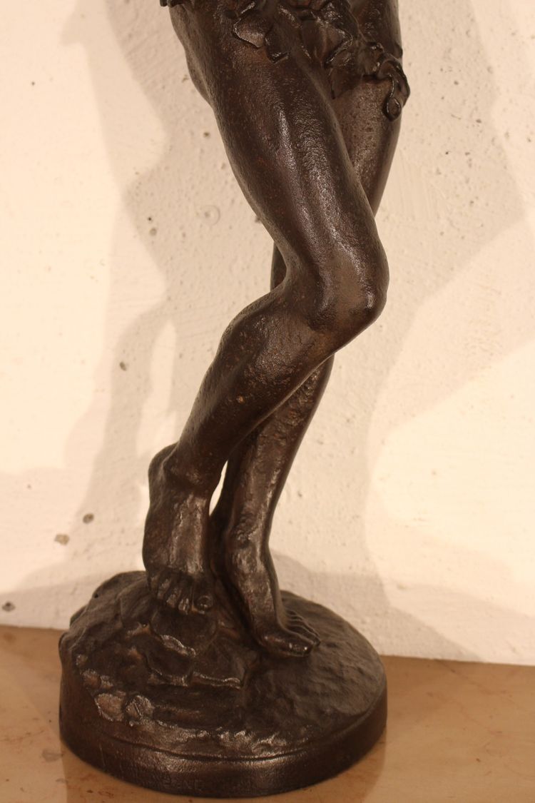 19th-century cast-iron statue of Bacchus