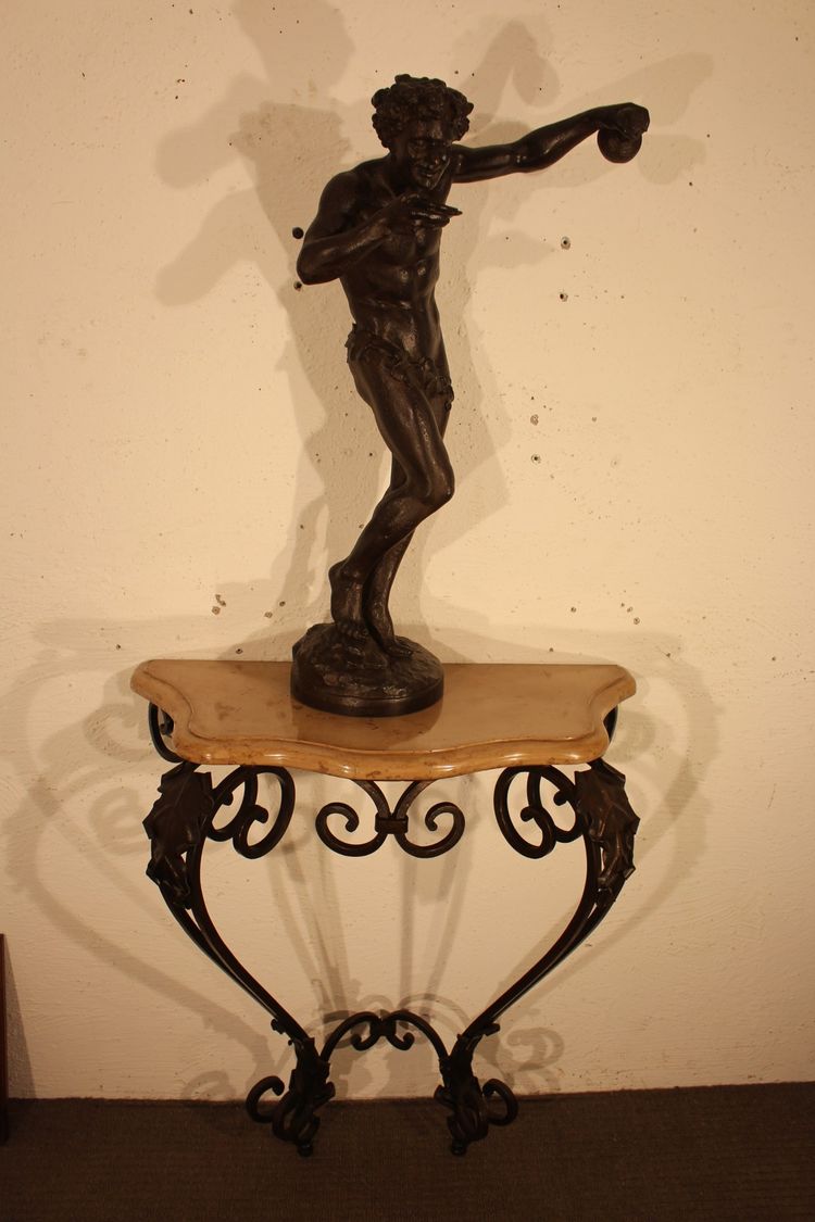19th-century cast-iron statue of Bacchus