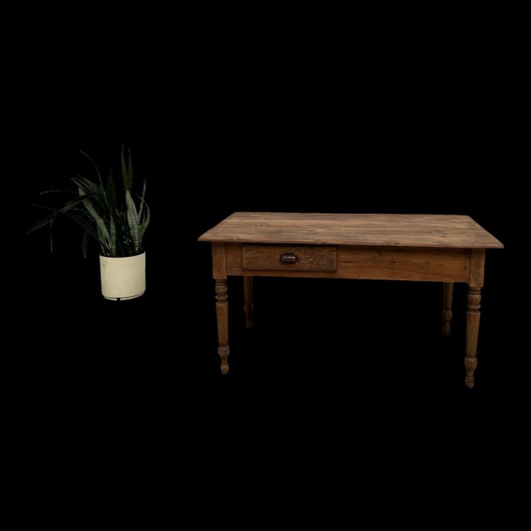 Solid pine farmhouse work table, 1950s