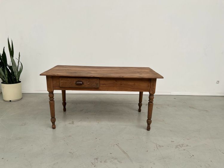Solid pine farmhouse work table, 1950s