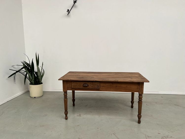 Solid pine farmhouse work table, 1950s