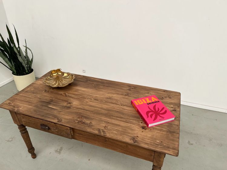 Solid pine farmhouse work table, 1950s