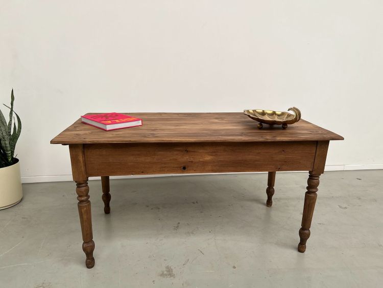 Solid pine farmhouse work table, 1950s