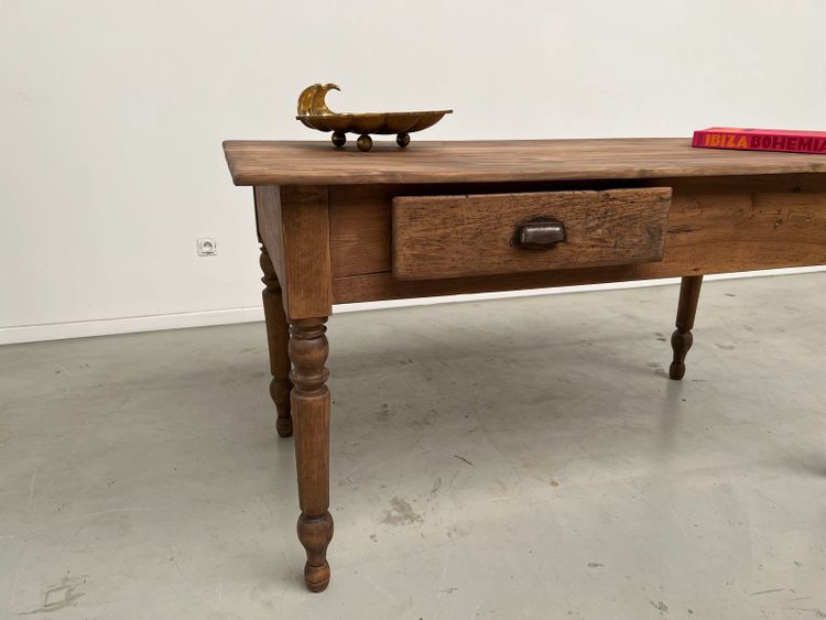 Solid pine farmhouse work table, 1950s