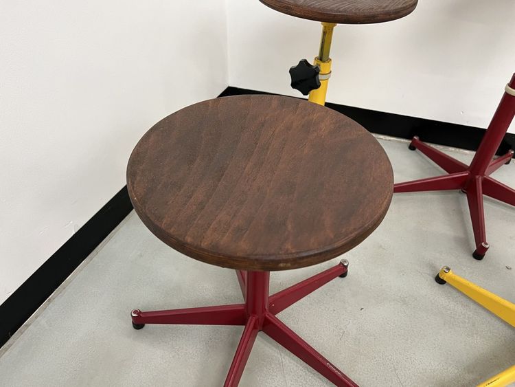 Set of 6 vintage school stools, 1950s
