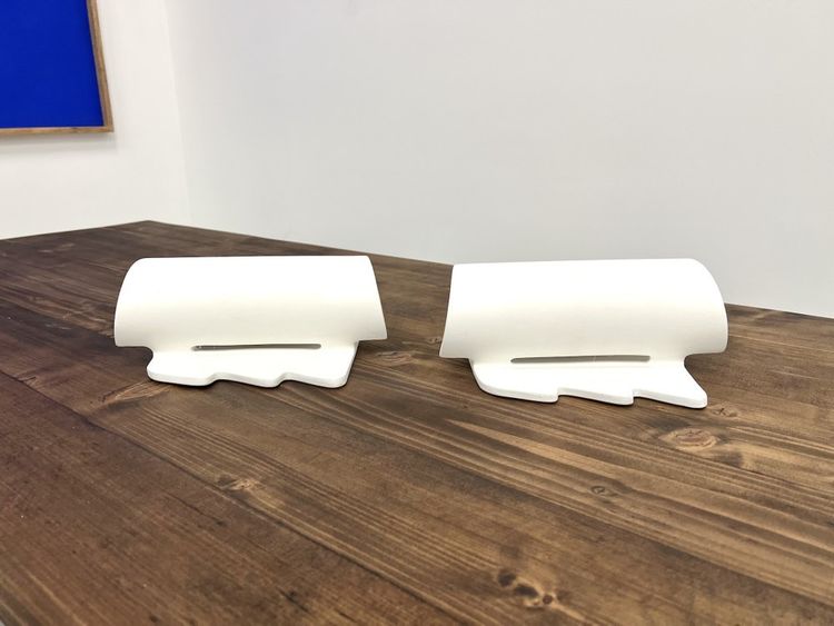 Pair of ceramic wall sconces, circa 1990