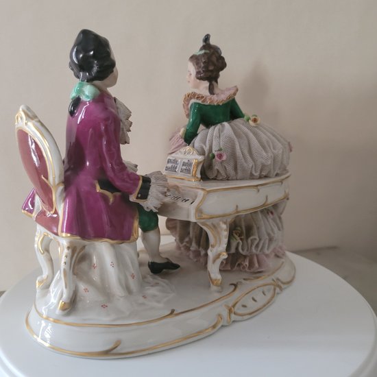 Biscuit porcelain DRESDEN Germany It is stamped Made in Germany, Frankenthal, Handgemalt Dresden Art
