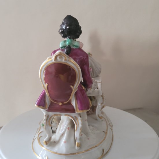 Biscuit porcelain DRESDEN Germany It is stamped Made in Germany, Frankenthal, Handgemalt Dresden Art