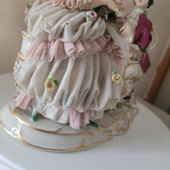 Biscuit porcelain DRESDEN Germany It is stamped Made in Germany, Frankenthal, Handgemalt Dresden Art
