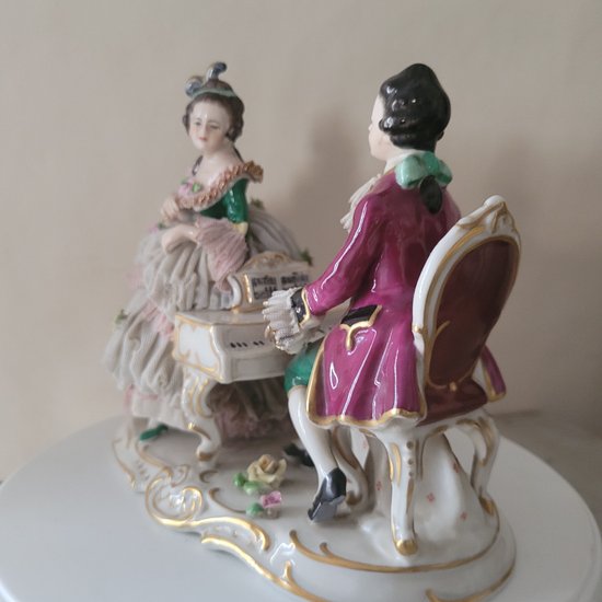 Biscuit porcelain DRESDEN Germany It is stamped Made in Germany, Frankenthal, Handgemalt Dresden Art