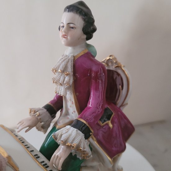 Biscuit porcelain DRESDEN Germany It is stamped Made in Germany, Frankenthal, Handgemalt Dresden Art
