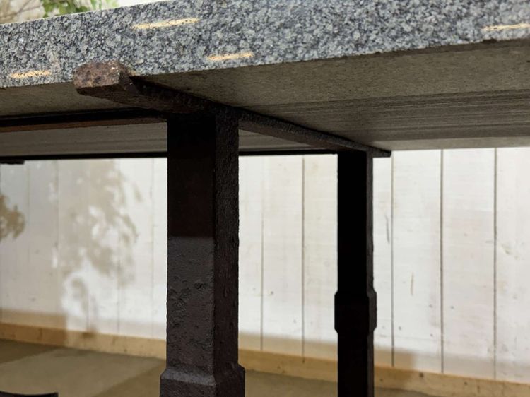 Marble table with cast-iron base, mid-20th century piece