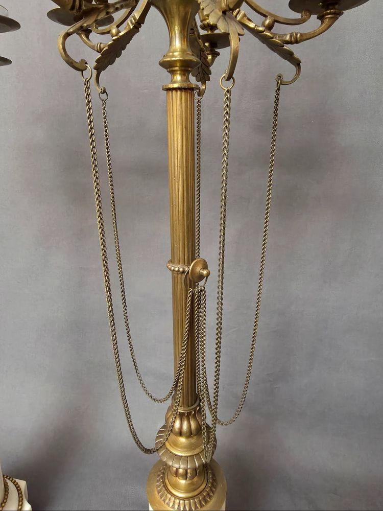Important pair of 19th-century candlesticks