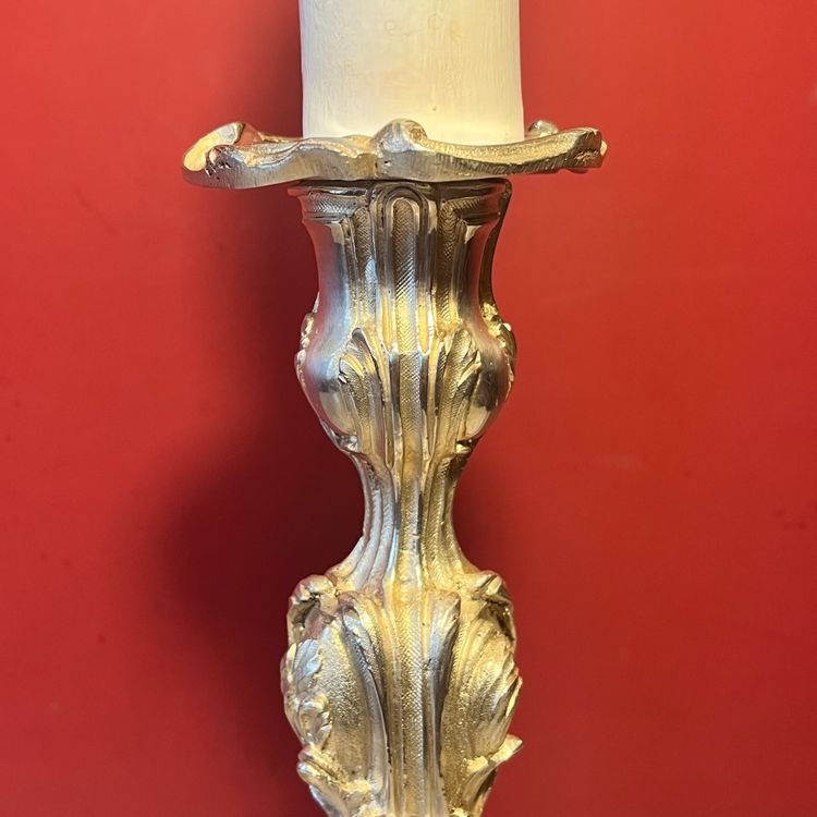 Pair of Rocaille lamp bases, 19th century