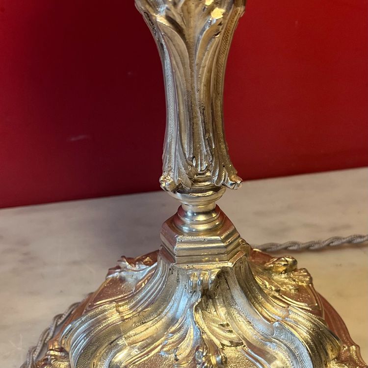 Pair of Rocaille lamp bases, 19th century