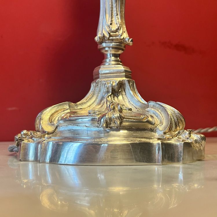 Pair of Rocaille lamp bases, 19th century