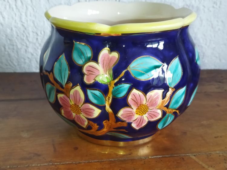 Vintage Handcrafted Planters with Animal (Birds) and Floral Motifs 