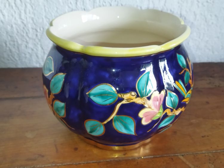 Vintage Handcrafted Planters with Animal (Birds) and Floral Motifs 