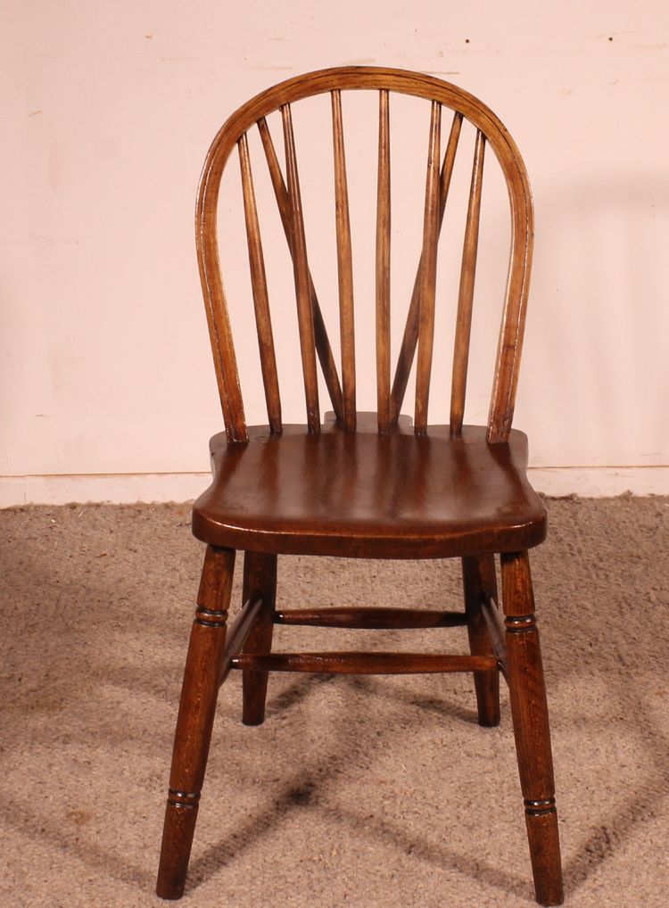 Série De 6 Chaises Windsor Du 19° Siècle