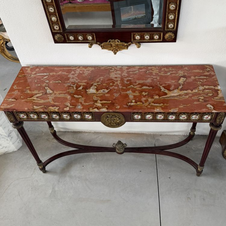 Console con specchiera in mogano in stile Luigi XVI, Francia, inizio XX secolo