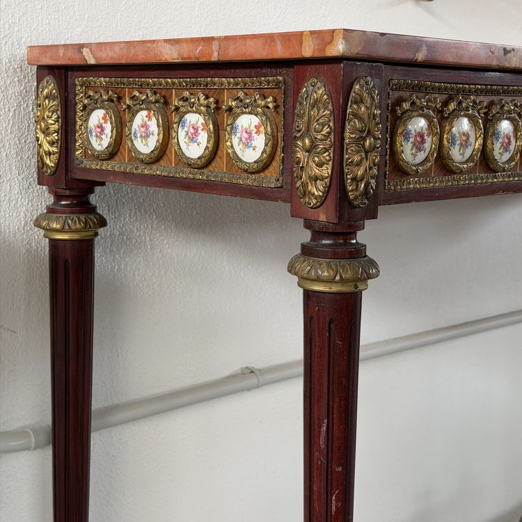 Console con specchiera in mogano in stile Luigi XVI, Francia, inizio XX secolo