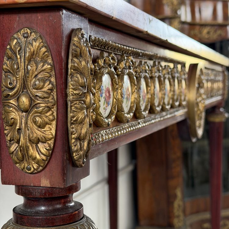 Console con specchiera in mogano in stile Luigi XVI, Francia, inizio XX secolo