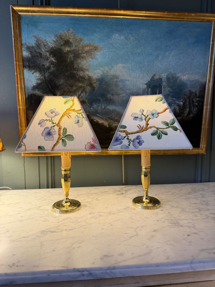 Pair of cordless lamps, Height 31.5 cm