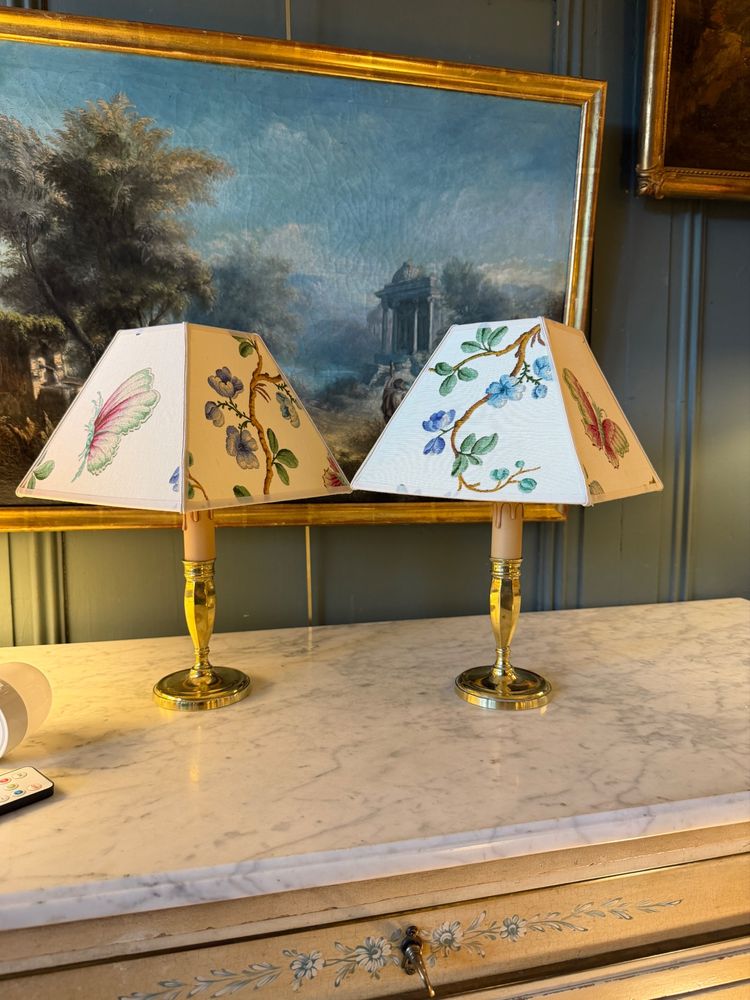 Pair of cordless lamps, Height 31.5 cm
