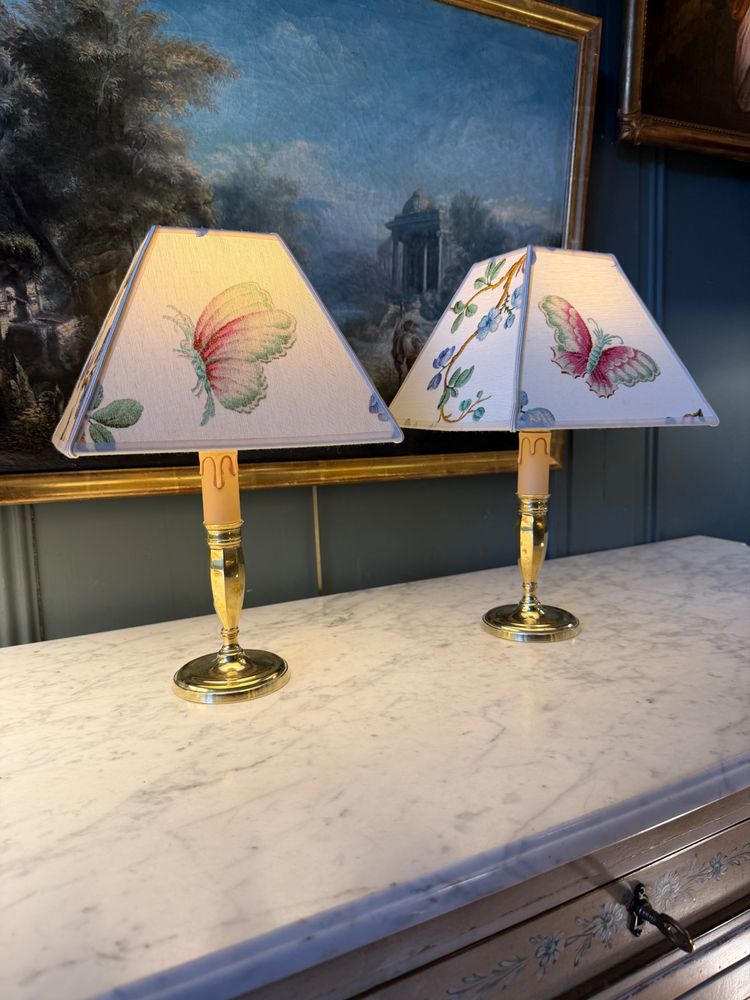 Pair of cordless lamps, Height 31.5 cm
