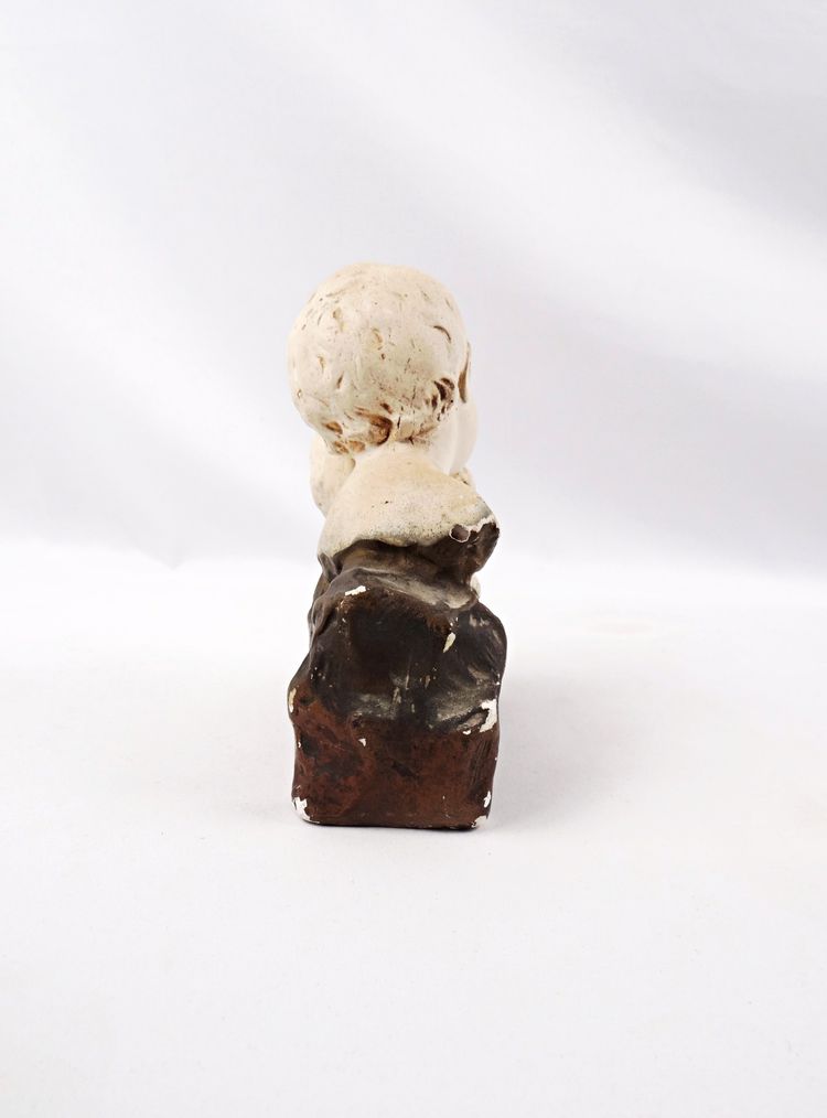 Busto in gesso "Amore fraterno", Art Nouveau, inizio XX secolo