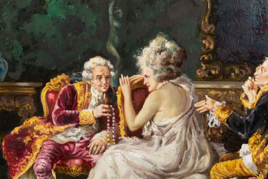 Juan Pablo Salinas, ( 1871-1946 ) Paire De Tableaux Représentant Une Scène d'Intérieur