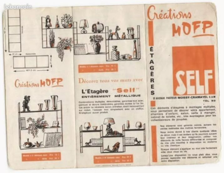 Mensola modulare da parete MOFP, modello 1960