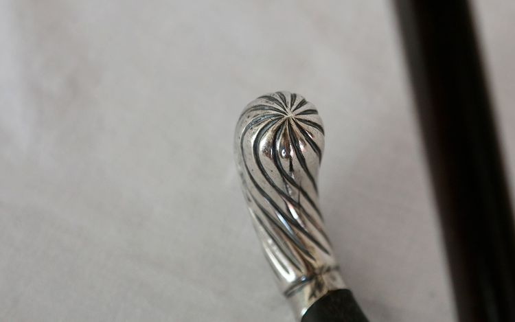 Rosewood and solid silver cane 19th century
