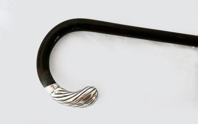 Rosewood and solid silver cane 19th century