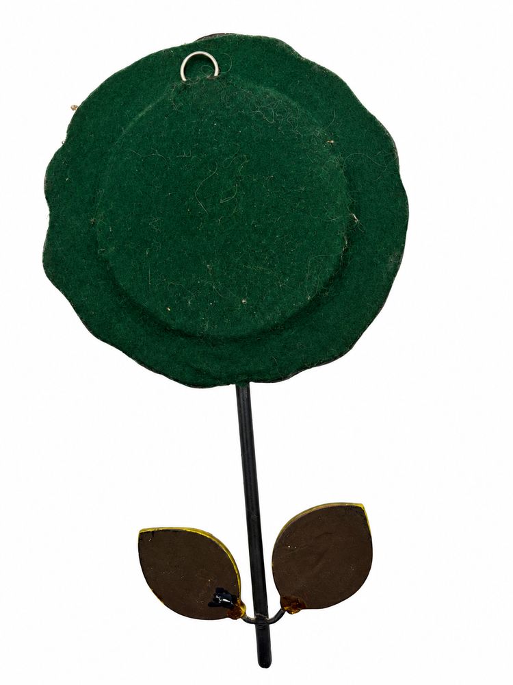 Flower mirror in blue glazed ceramic, Mithé Espelt Camellia model 1965