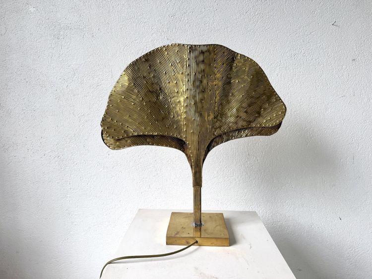 Ginkgo-Lampe von DLG Tommaso Barbi aus messingbeschichtetem Metall, 2000er Jahre