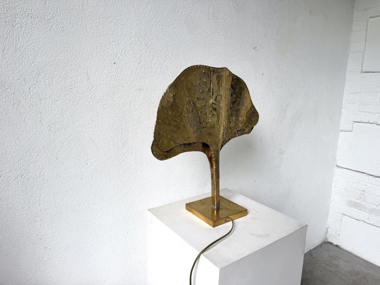 Ginkgo-Lampe von DLG Tommaso Barbi aus messingbeschichtetem Metall, 2000er Jahre