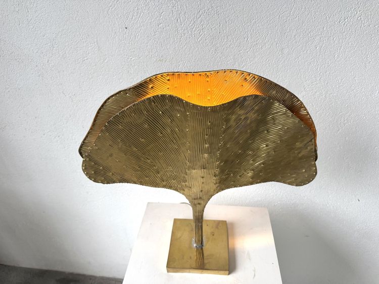 Ginkgo-Lampe von DLG Tommaso Barbi aus messingbeschichtetem Metall, 2000er Jahre