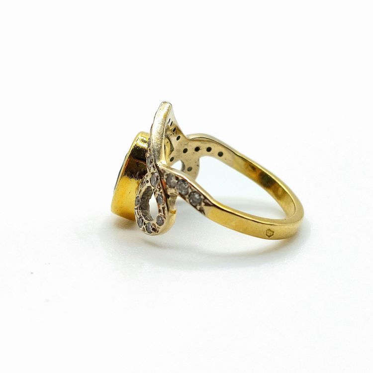 Bague saphir « Diadème » or 18k deux tons et diamants 
