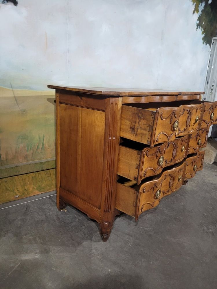 Arbalète-Kommode aus massivem Kirschbaumholz, Ende des 19. Jahrhunderts