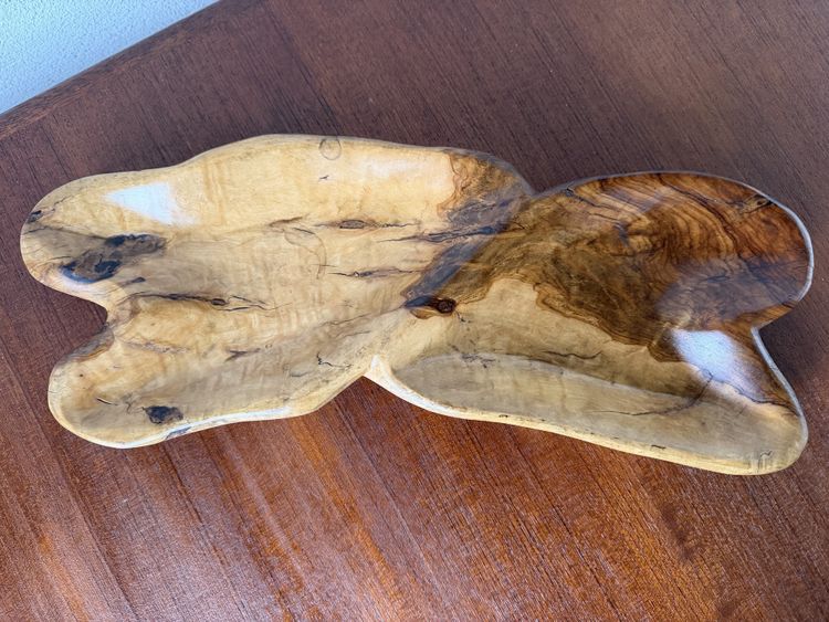 Olive wood bowl, 1970s